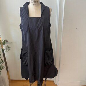 SUN KIM Asymmetrical Architectural Grey Zip Dress Size Small